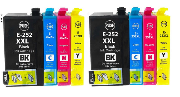 8 pack Generic E254XXL+E252XL for Epson printers