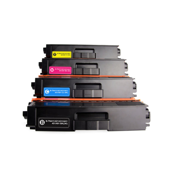4 pack Generic TN443 toner cartridges for Brother Color Laser printers