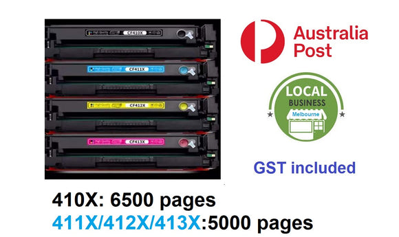 4 pack Generic CF410X/411X/412X/413X toner for HP printers